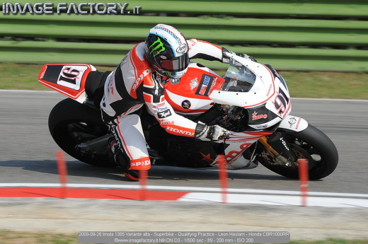2009-09-26 Imola 1385 Variante alta - Superbike - Qualifyng Practice - Leon Haslam - Honda CBR1000RR